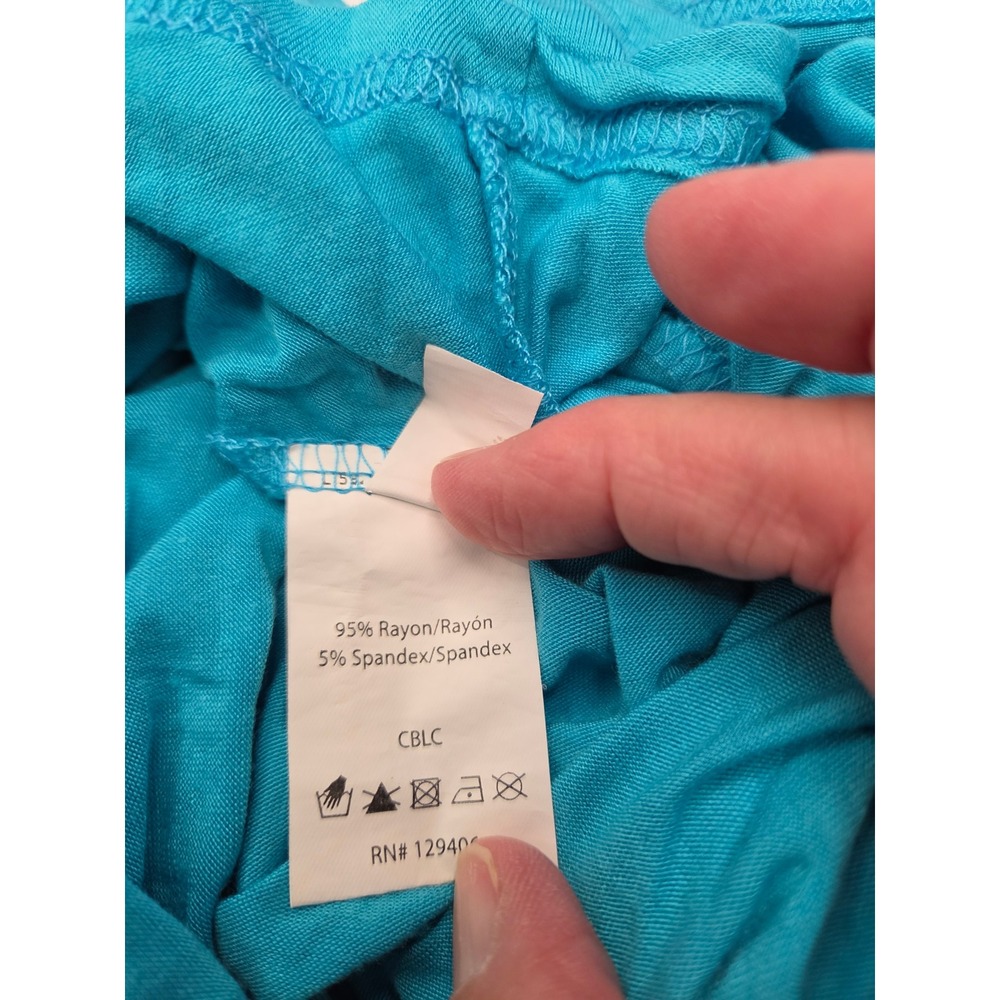 Venus Turquoise Blue Cowl Neck Racerback Cover Up Mini Dress Womens XL - Picture 4 of 5